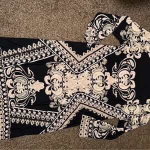 Haavi Black and Cream Patterned Dress